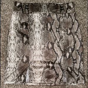 Fashion Nova Silky Snake Skin Skirt